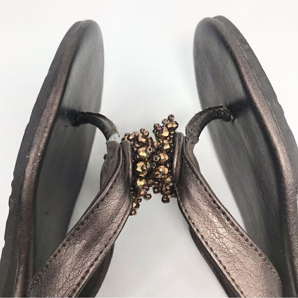 Flojos Bronze Beaded FlipFlop Sandals - Picture 6 of 10